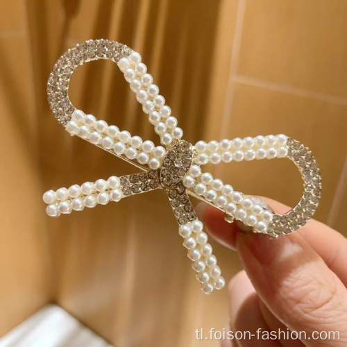 Mga pearl bow bow hair hair hairpin ng mga bata